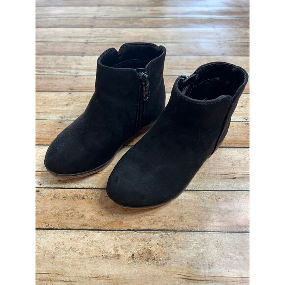 Cat & Jack Black Ankle Boots Toddler Size 8 - Picture 1 of 8